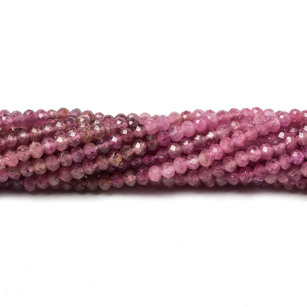 2.5mm Shaded Pink Tourmaline Micro faceted rondelle beads 13 inch 155 pcs