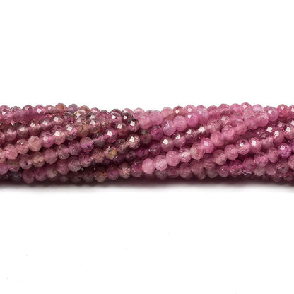 2.5mm Shaded Pink Tourmaline Micro faceted rondelle beads 13 inch 155 pcs