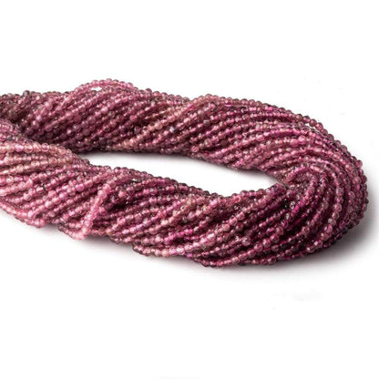 2.5mm Shaded Pink Tourmaline micro-faceted rounds 13 inch 175 beads