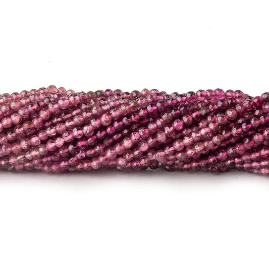 2.5mm Shaded Pink Tourmaline micro-faceted rounds 13 inch 175 beads
