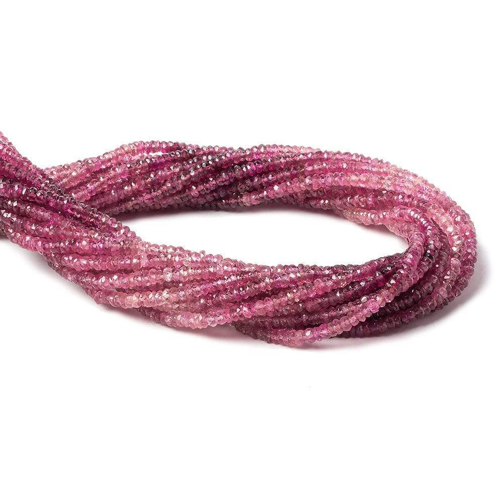 2.5mm Shaded Rubellite Tourmaline faceted rondelle beads 13 inch 210 pieces