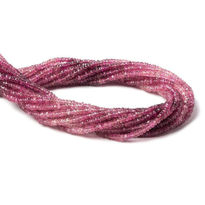 2.5mm Shaded Rubellite Tourmaline faceted rondelle beads 13 inch 210 pieces