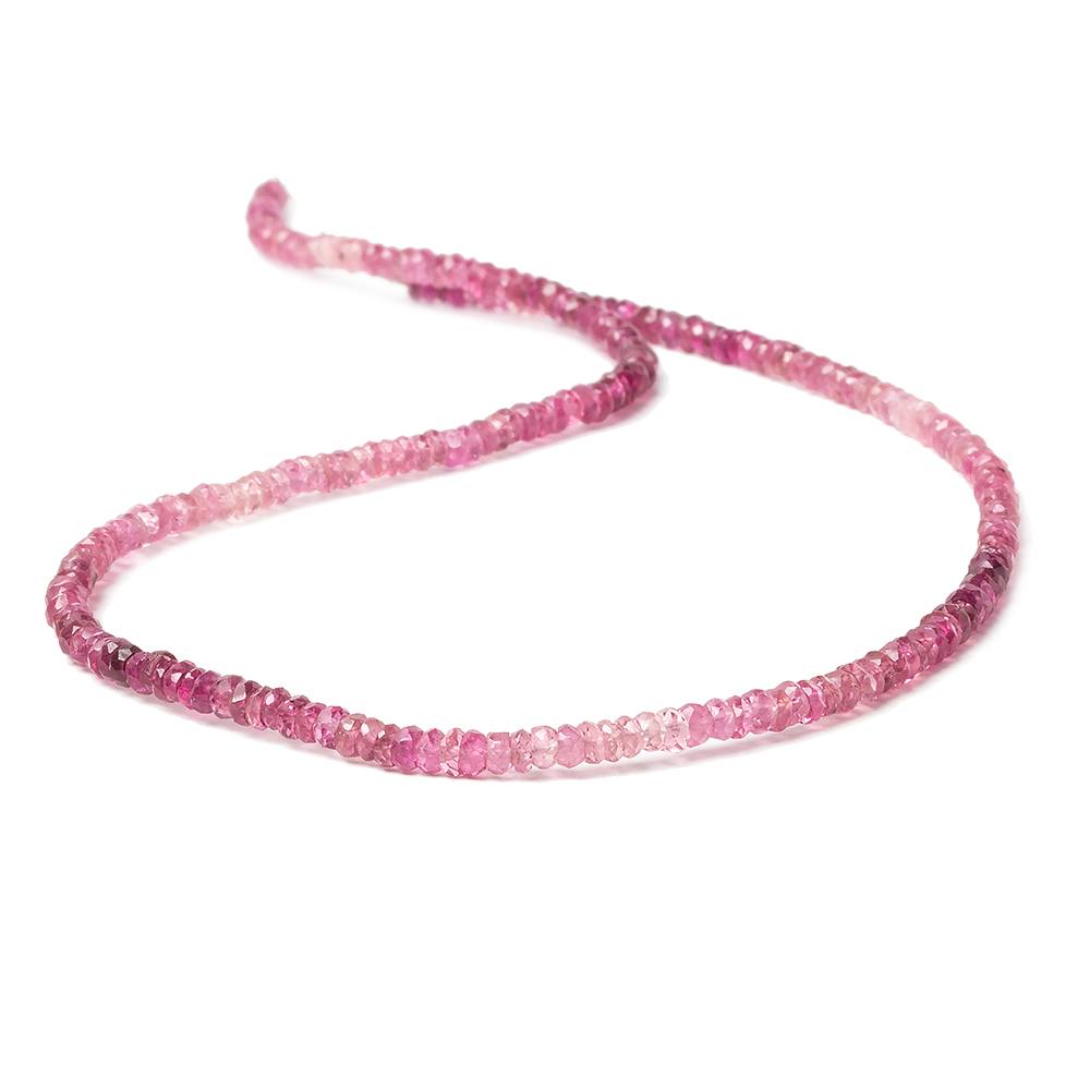 2.5mm Shaded Rubellite Tourmaline faceted rondelle beads 13 inch 210 pieces