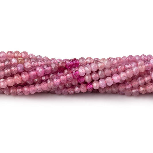 2.5mm Shaded Ruby Micro Faceted Rondelle Beads 12.75 inch 154 pieces