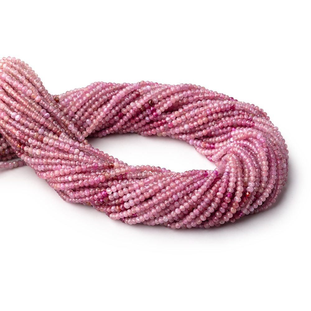 2.5mm Shaded Ruby Micro Faceted Rondelle Beads 12.75 inch 154 pieces