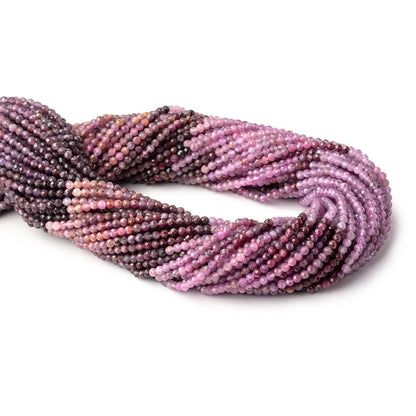 2.5mm Shaded Ruby micro faceted round beads 13 inch 140 pieces AA