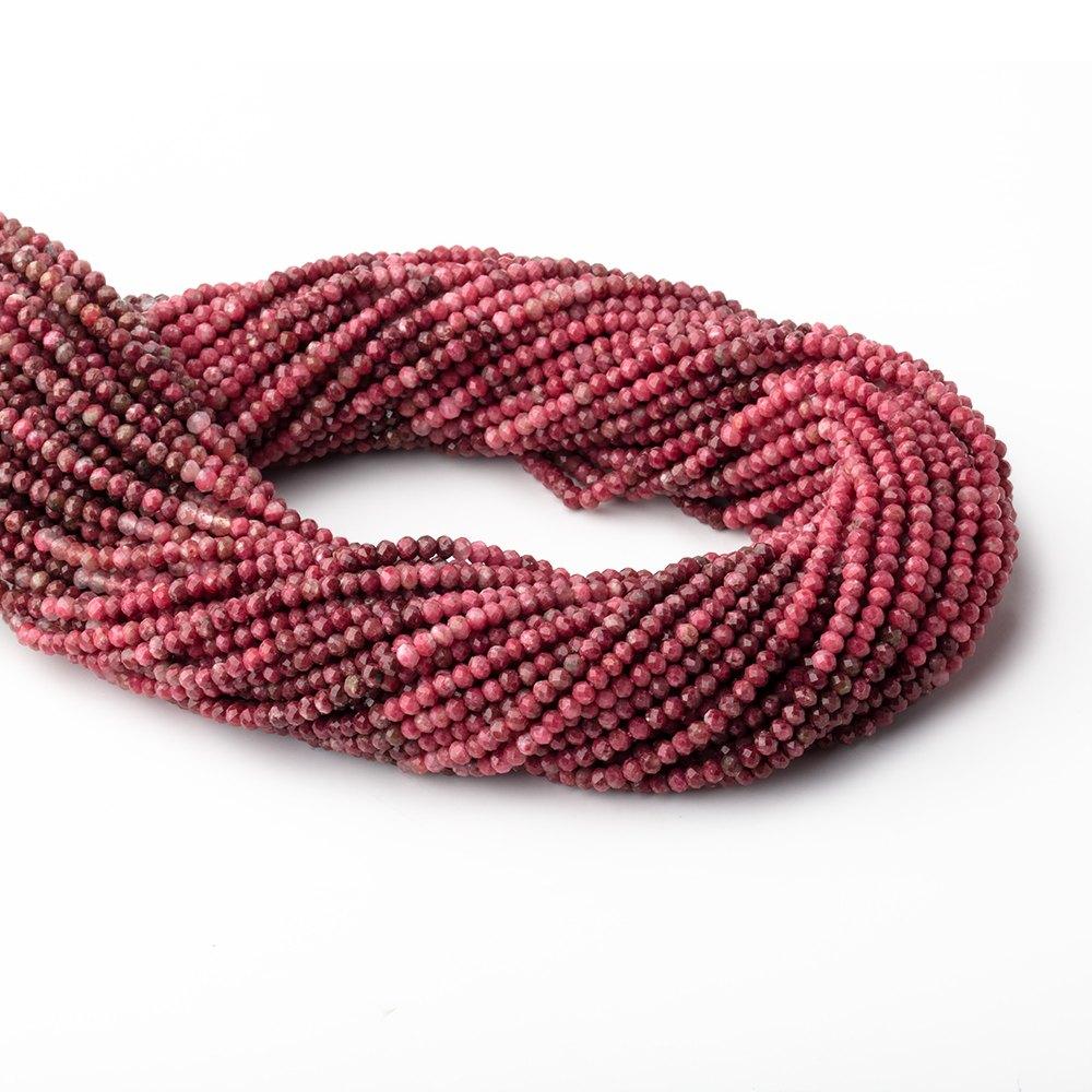 2.5mm Shaded Thulite Micro Faceted Rondelle Beads 12.5 inch 160 pieces