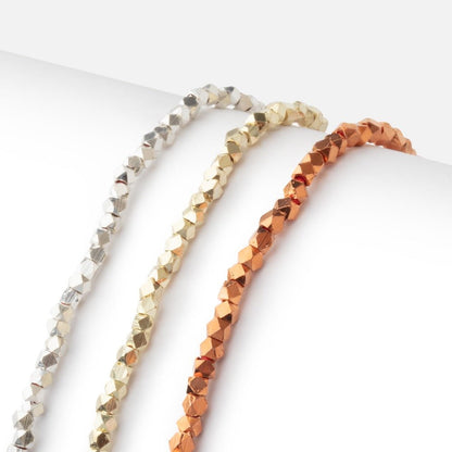 2.5mm Shiny Faceted Nugget Beads 8 inch 80 pieces