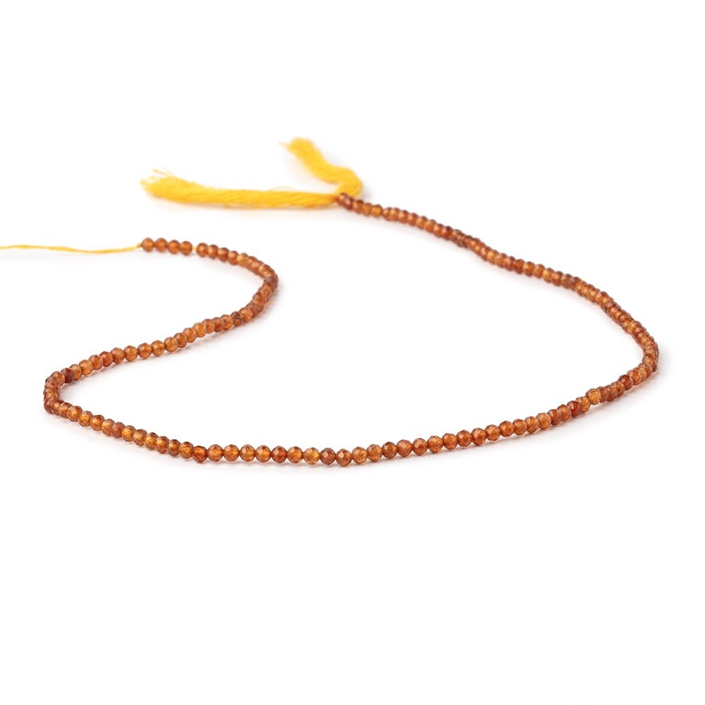 2.5mm Spessartite Garnet Micro Faceted Round Beads 12.5 inch 142 pieces AA