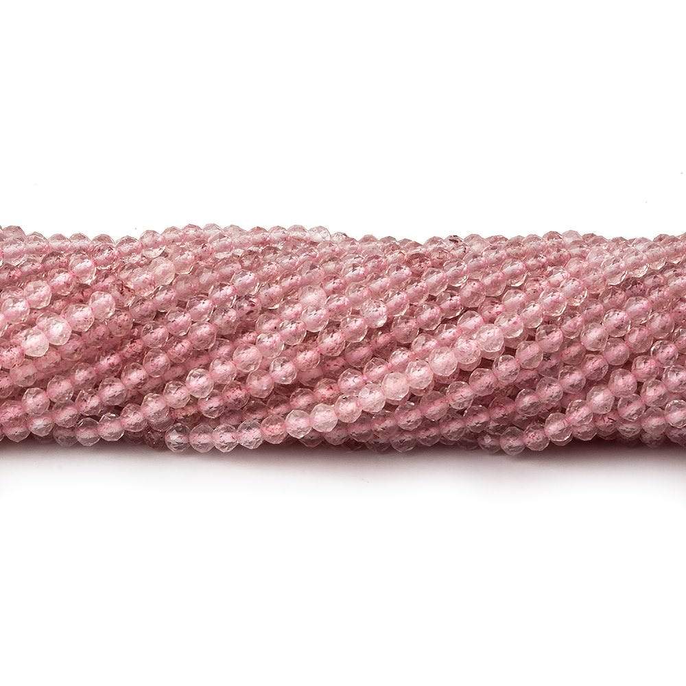 2.5mm Strawberry Quartz micro-faceted rounds 13 inch 175 beads