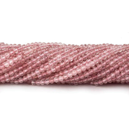 2.5mm Strawberry Quartz micro-faceted rounds 13 inch 175 beads