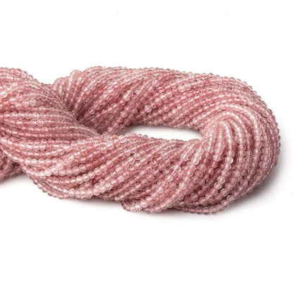 2.5mm Strawberry Quartz micro-faceted rounds 13 inch 175 beads