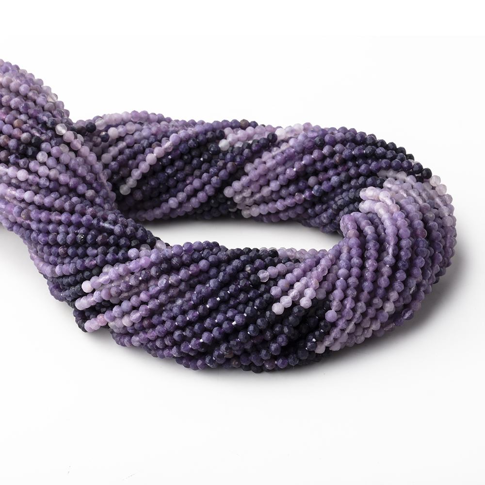 2.5mm Sugilite Micro Faceted Round Beads 12.5 inch 140 pieces
