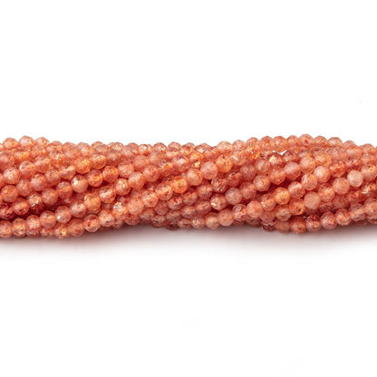 2.5mm Sunstone Micro Faceted Round Beads 12.5 inch 136 pieces AAA