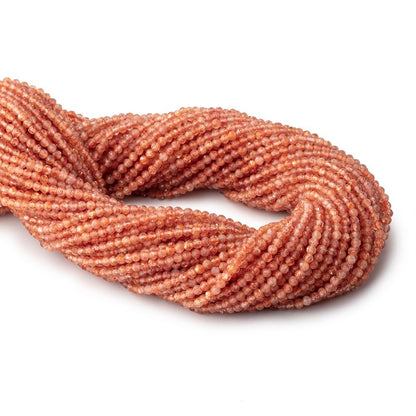 2.5mm Sunstone Micro Faceted Round Beads 12.5 inch 136 pieces AAA