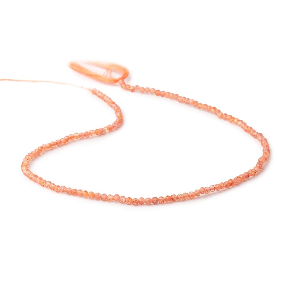 2.5mm Sunstone Micro Faceted Round Beads 12.5 inch 136 pieces AAA