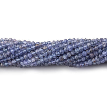 2.5mm Tanzanite Micro Faceted Rondelle Beads 12.5 inch 151 pieces AA