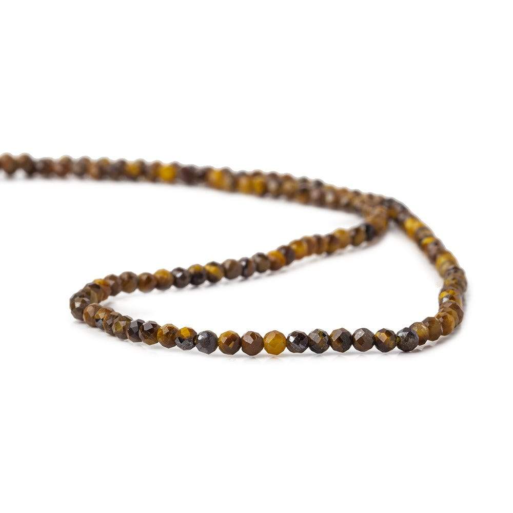 2.5mm Tiger's Eye microfaceted rondelle beads 13 inch 135 pieces