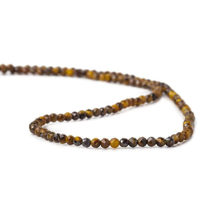 2.5mm Tiger's Eye microfaceted rondelle beads 13 inch 135 pieces