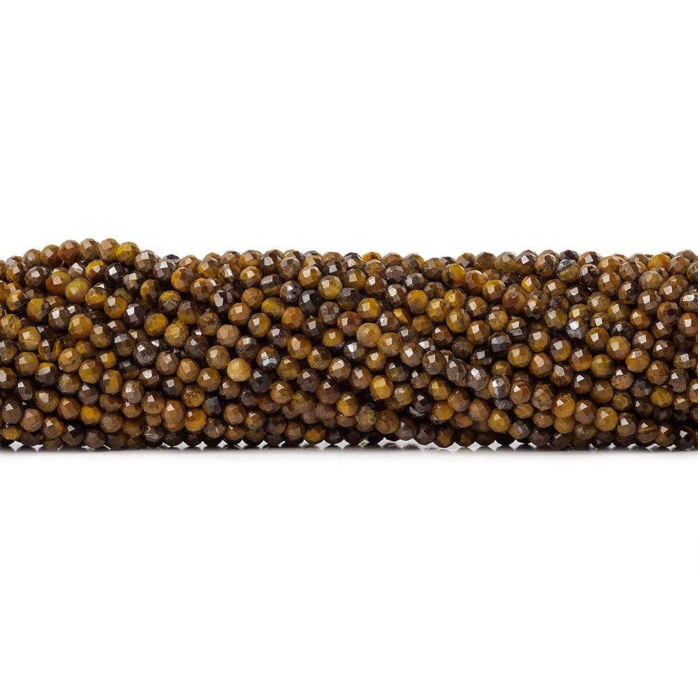 2.5mm Tiger's Eye microfaceted rondelle beads 13 inch 135 pieces