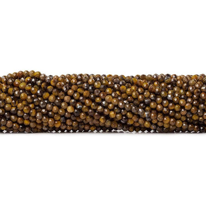 2.5mm Tiger's Eye microfaceted rondelle beads 13 inch 135 pieces