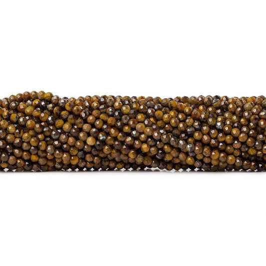 2.5mm Tiger's Eye microfaceted rondelle beads 13 inch 135 pieces