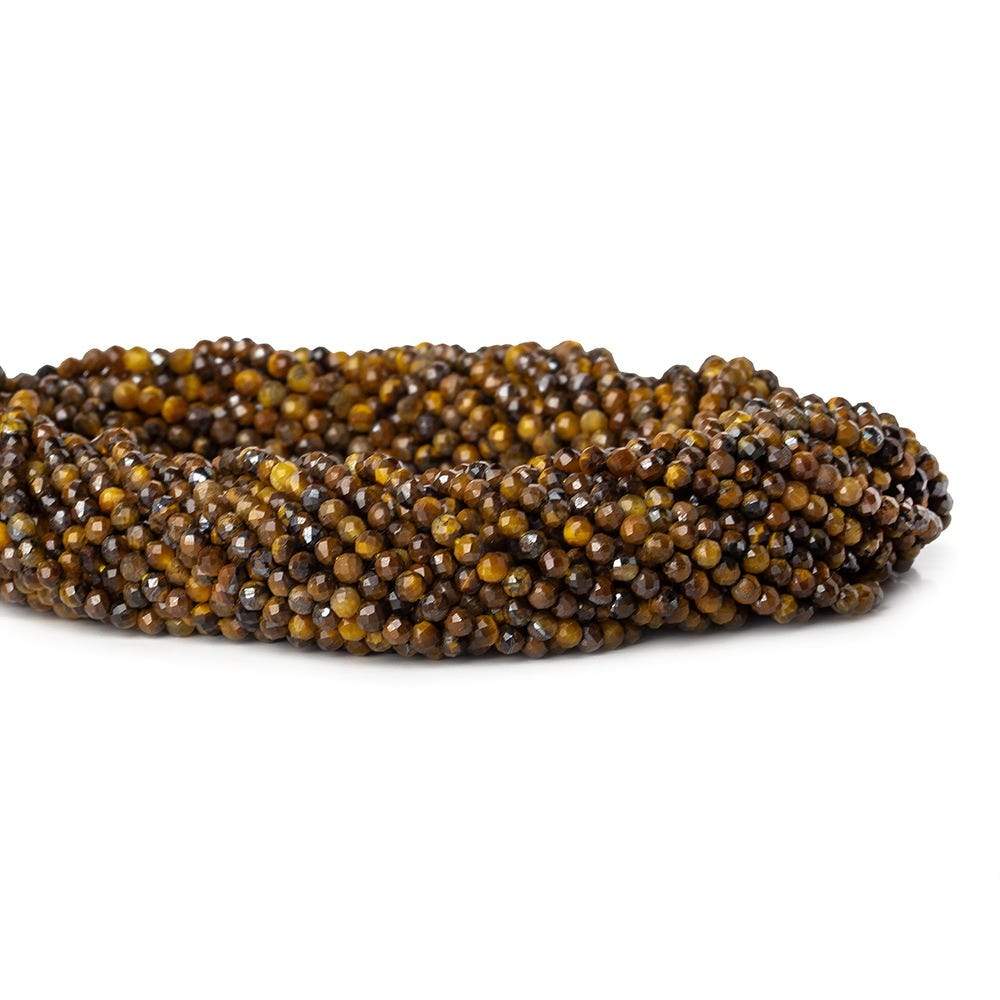 2.5mm Tiger's Eye microfaceted rondelle beads 13 inch 135 pieces