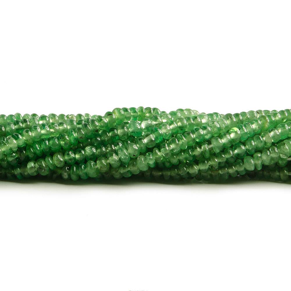 2.5mm Tsavorite Garnet Beads Plain Micro-Rondelles 18 inch 384 pieces