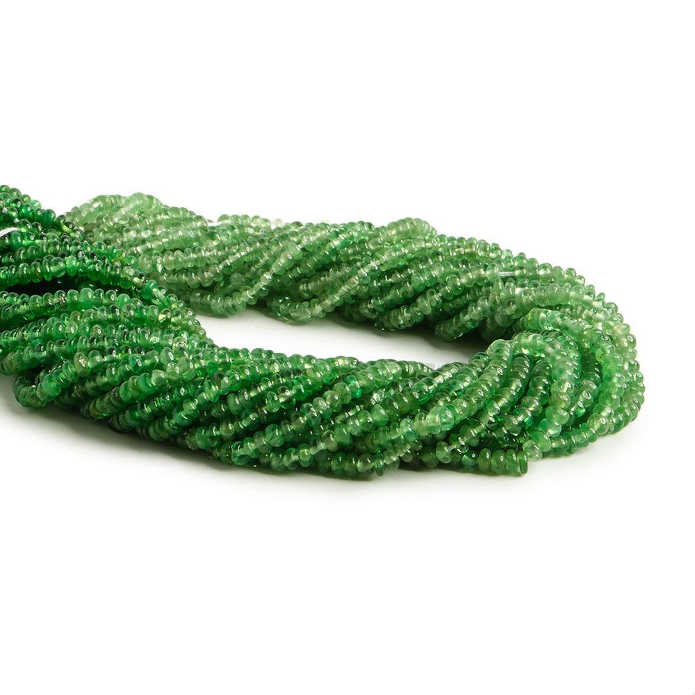 2.5mm Tsavorite Garnet Beads Plain Micro-Rondelles 18 inch 384 pieces
