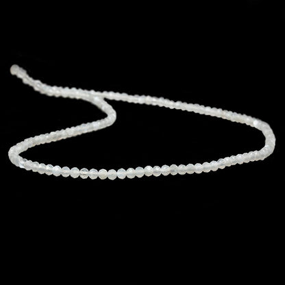 2.5mm White Moonstone Micro Faceted rondelles 13 inch 154 beads