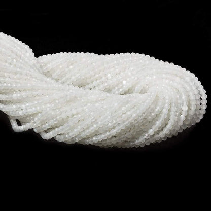 2.5mm White Moonstone Micro Faceted rondelles 13 inch 154 beads