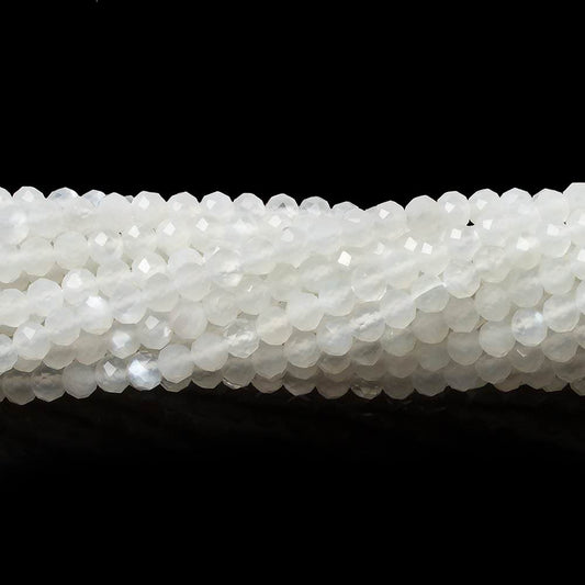 2.5mm White Moonstone Micro Faceted rondelles 13 inch 154 beads