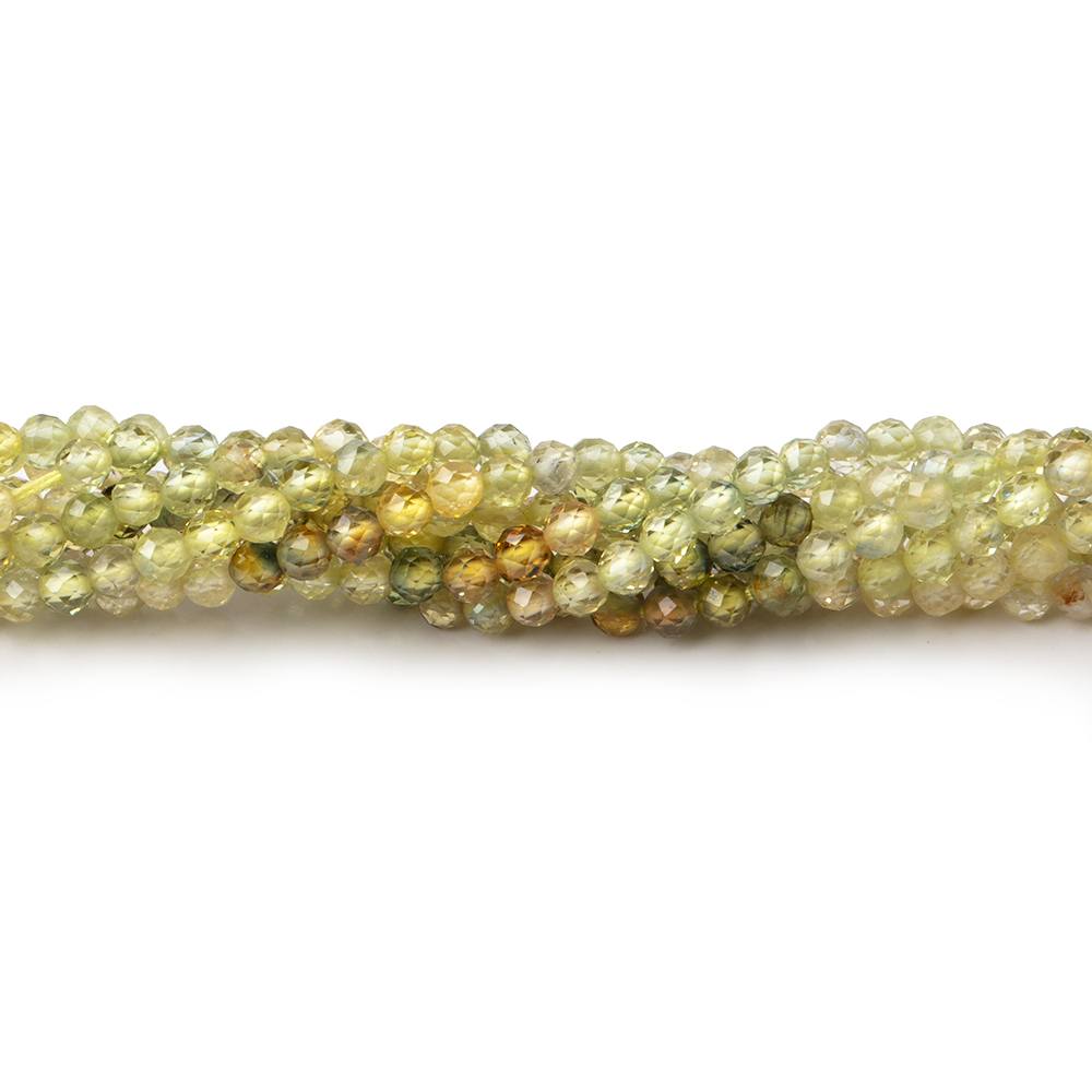 2.5mm Yellow Sapphire Micro Faceted Round Beads 12.5 inch 132 pieces