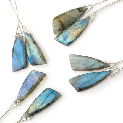 25x10mm Labradorite Fancy Shape Briolette Set of 2 Focals