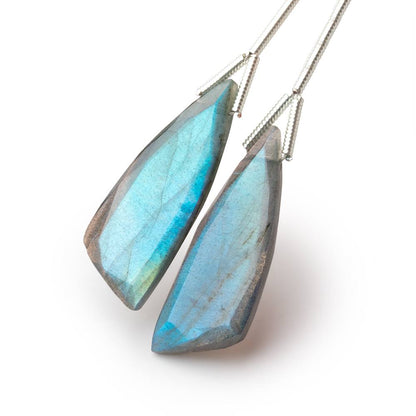 25x10mm Labradorite Fancy Shape Briolette Set of 2 Focals
