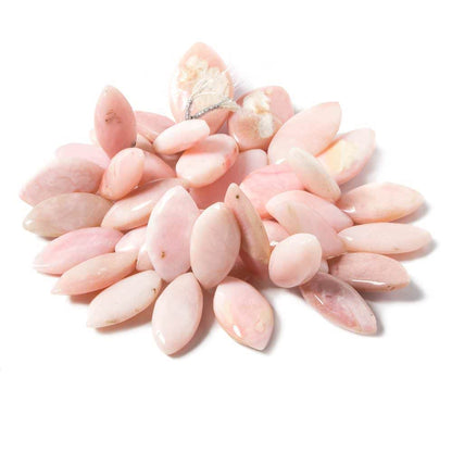 25x11-32x20mm Pink Peruvian Opal plain marquise Beads 9 inch 37 pieces