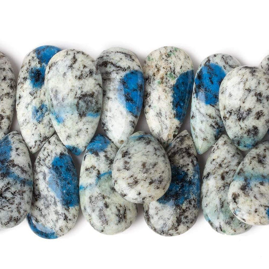 25x15-30x15mm K2 Azurite Granite "K2 Jasper" plain pear beads 8 inch 36 pieces