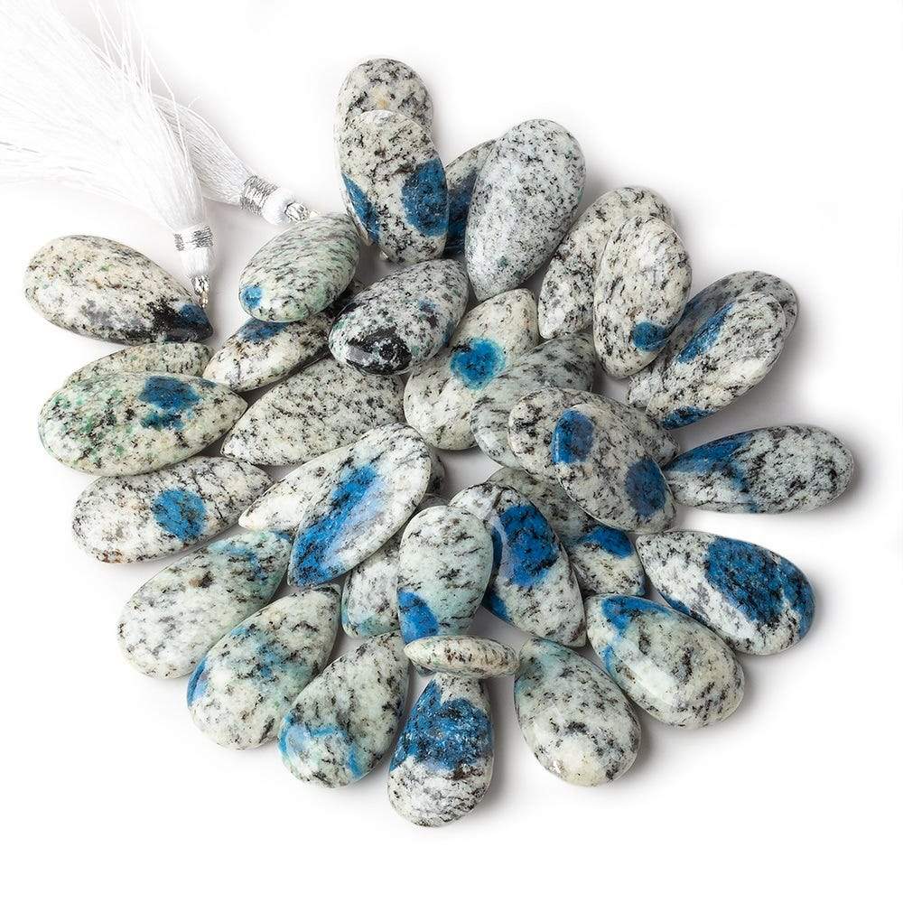25x15-30x15mm K2 Azurite Granite "K2 Jasper" plain pear beads 8 inch 36 pieces