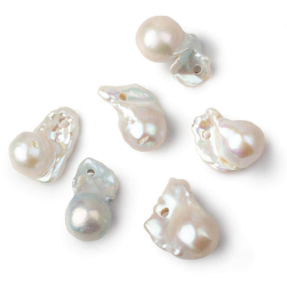 25x15mm Off White Baroque large hole Flame Pearl Focal beads 1 piece