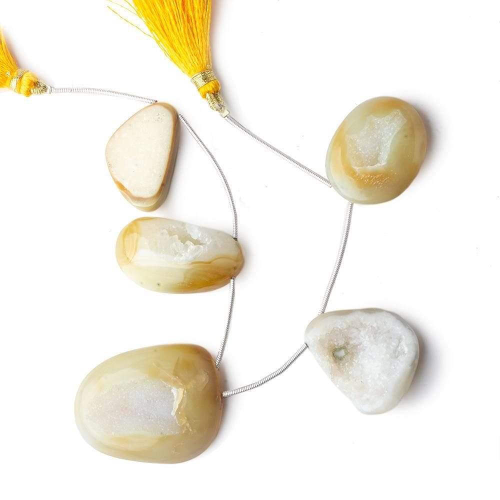 25x16-36x26mm Banana Yellow Agate Drusy Freeform Beads 5 pieces
