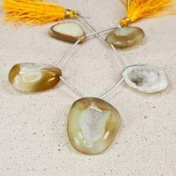 25x16-36x26mm Banana Yellow Agate Drusy Freeform Beads 5 pieces