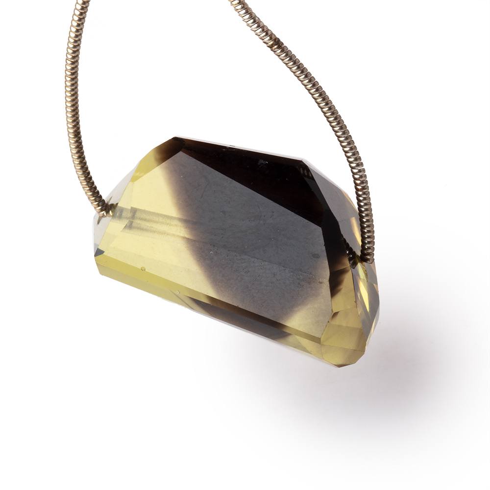 25x16x15mm Bi-Color Quartz Faceted Nugget 1 Focal Bead