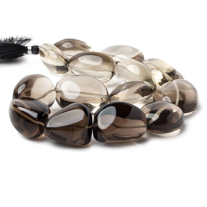 25x18-36x26mm Smoky Quartz plain nugget beads 15 inch 14 pieces