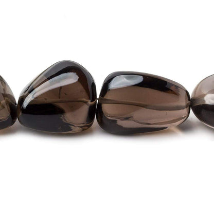 25x18-36x26mm Smoky Quartz plain nugget beads 15 inch 14 pieces
