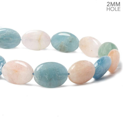 25x18mm Multi Beryl plain oval beads 17 inch 17 large hole beads