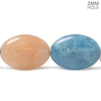 25x18mm Multi Beryl plain oval beads 17 inch 17 large hole beads