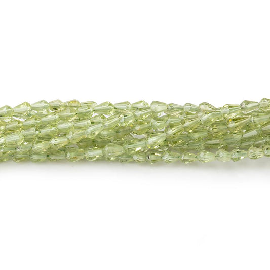 2.5x2-4x2.5mm Peridot Straight Drilled Faceted Tear Drops 14 inch 96 beads