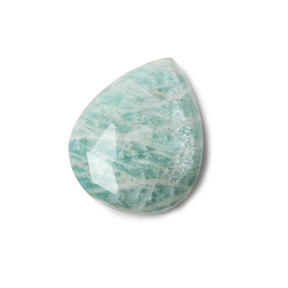 25x20mm Dark Amazonite Faceted Pear Focal Pendant Bead 1 piece