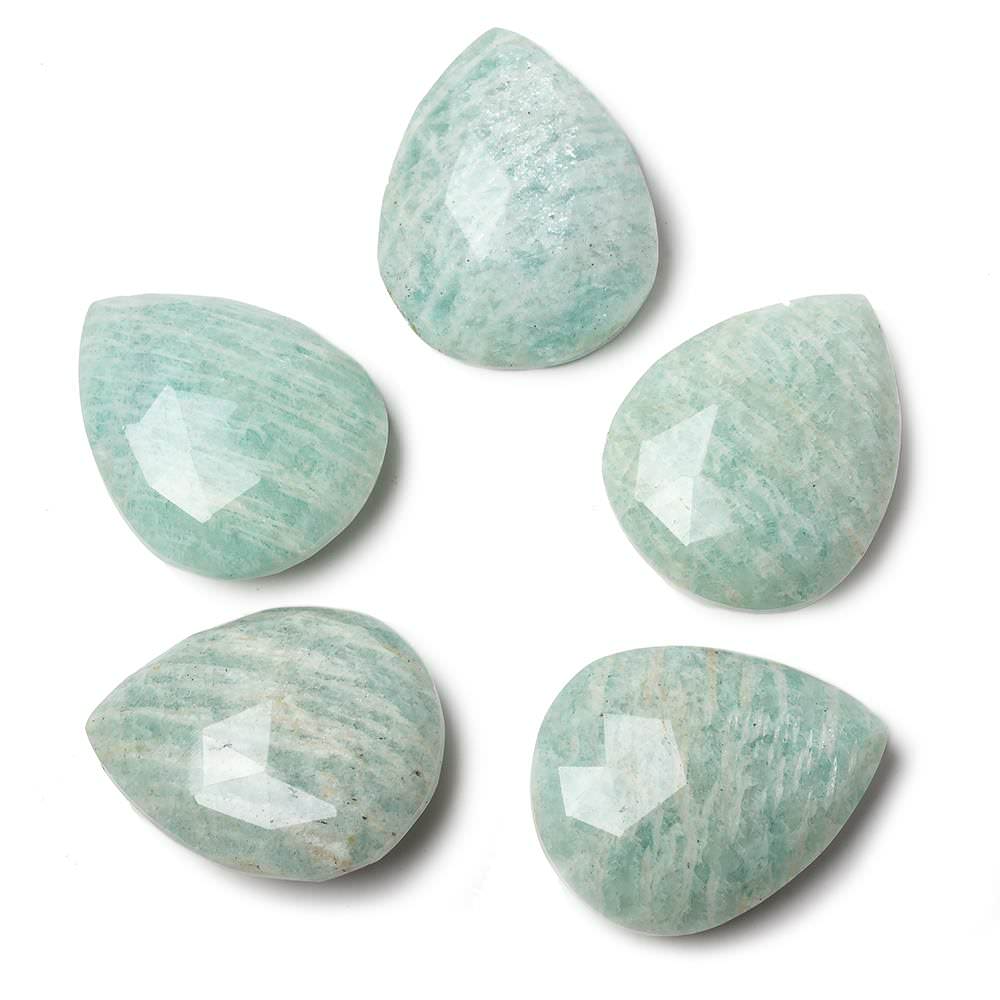 25x20mm Medium Amazonite Faceted Pear Focal Pendant Bead 1 piece