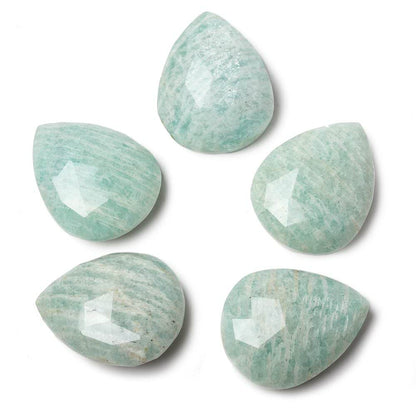 25x20mm Medium Amazonite Faceted Pear Focal Pendant Bead 1 piece